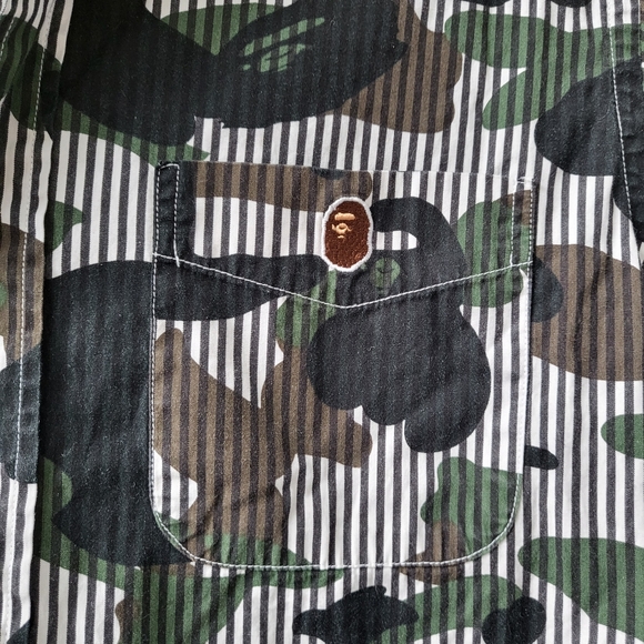 Authentic Men Bape Aape Camo Button Down Shirt S - Picture 4 of 4